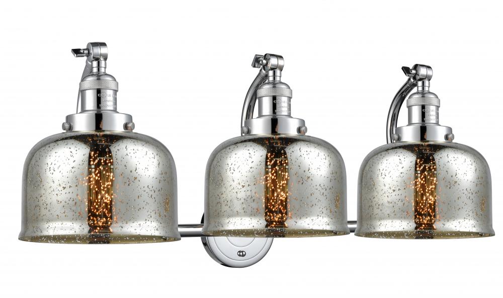 Bell - 3 Light - 28 inch - Polished Chrome - Bath Vanity Light