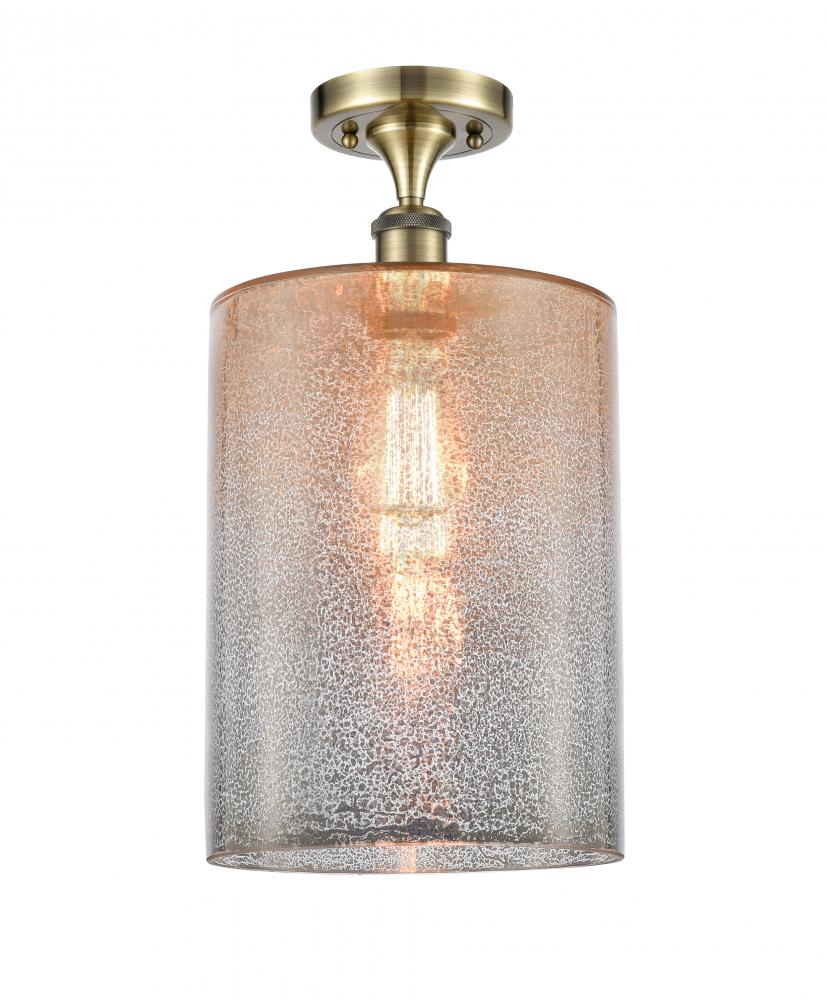 Cobbleskill - 1 Light - 9 inch - Antique Brass - Semi-Flush Mount