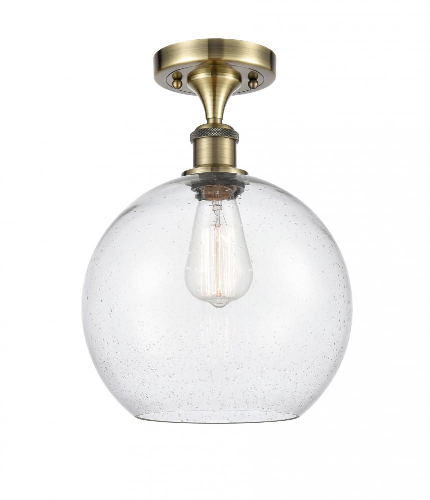 Athens - 1 Light - 10 inch - Antique Brass - Semi-Flush Mount