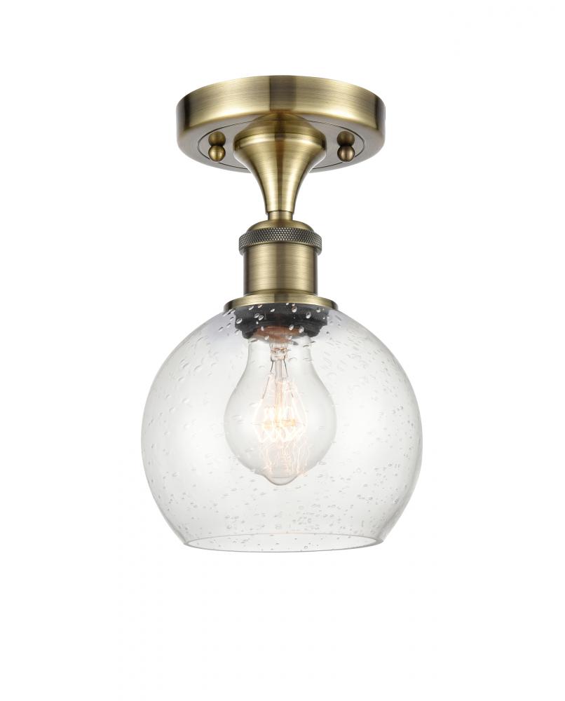 Athens - 1 Light - 6 inch - Antique Brass - Semi-Flush Mount