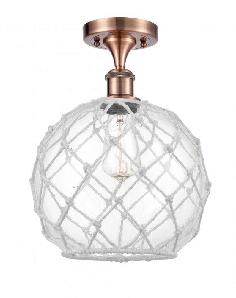 Farmhouse Rope - 1 Light - 10 inch - Antique Copper - Semi-Flush Mount