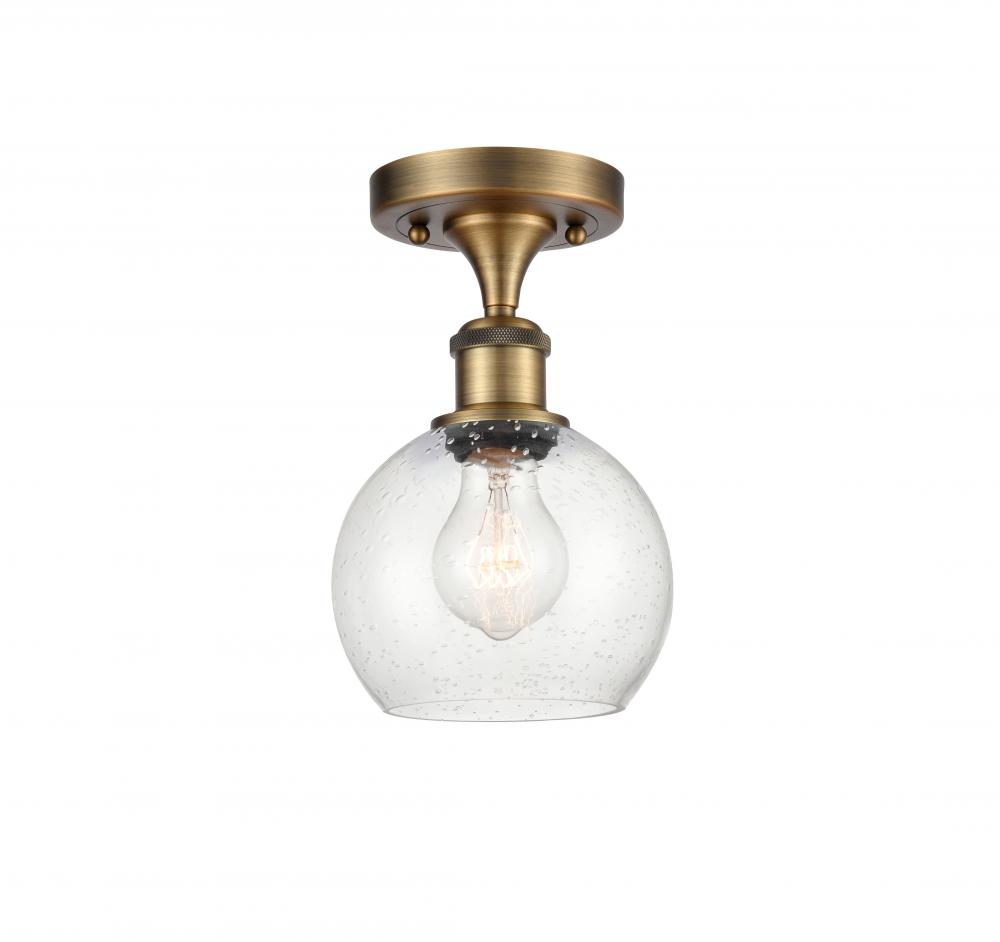 Athens - 1 Light - 6 inch - Brushed Brass - Semi-Flush Mount