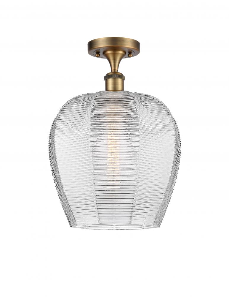 Norfolk - 1 Light - 12 inch - Brushed Brass - Semi-Flush Mount