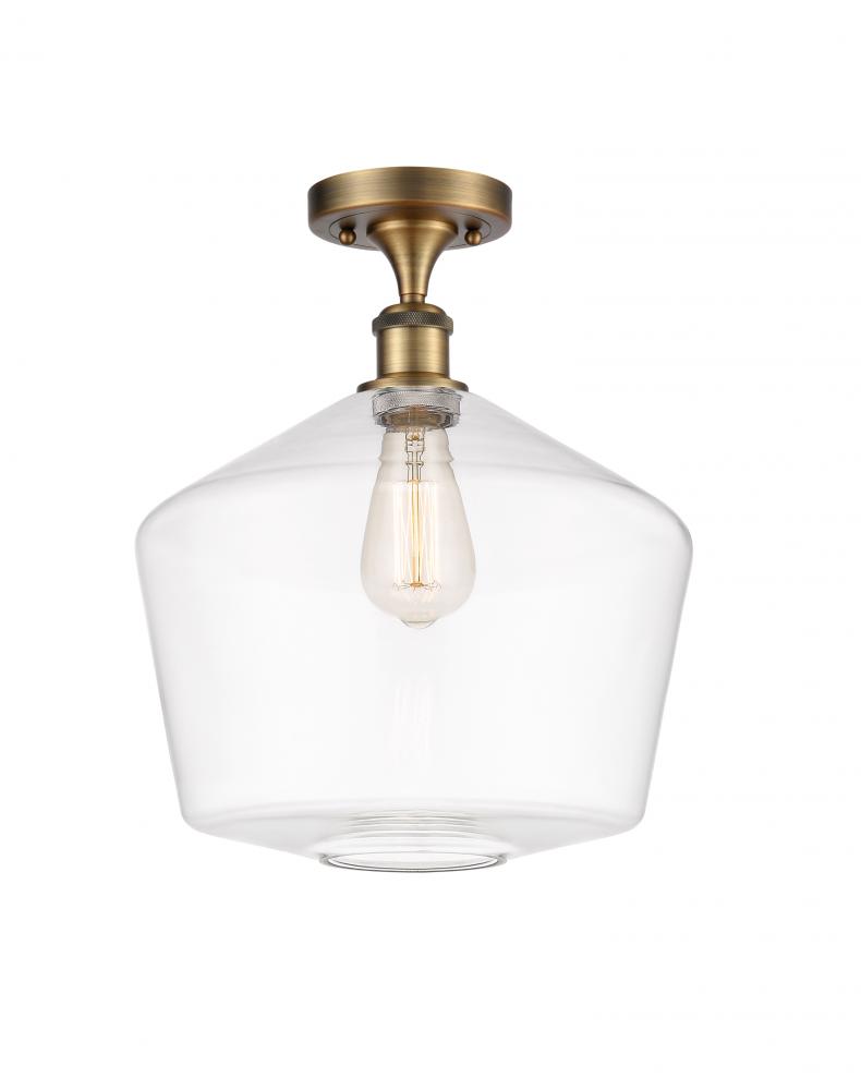 Cindyrella - 1 Light - 12 inch - Brushed Brass - Semi-Flush Mount