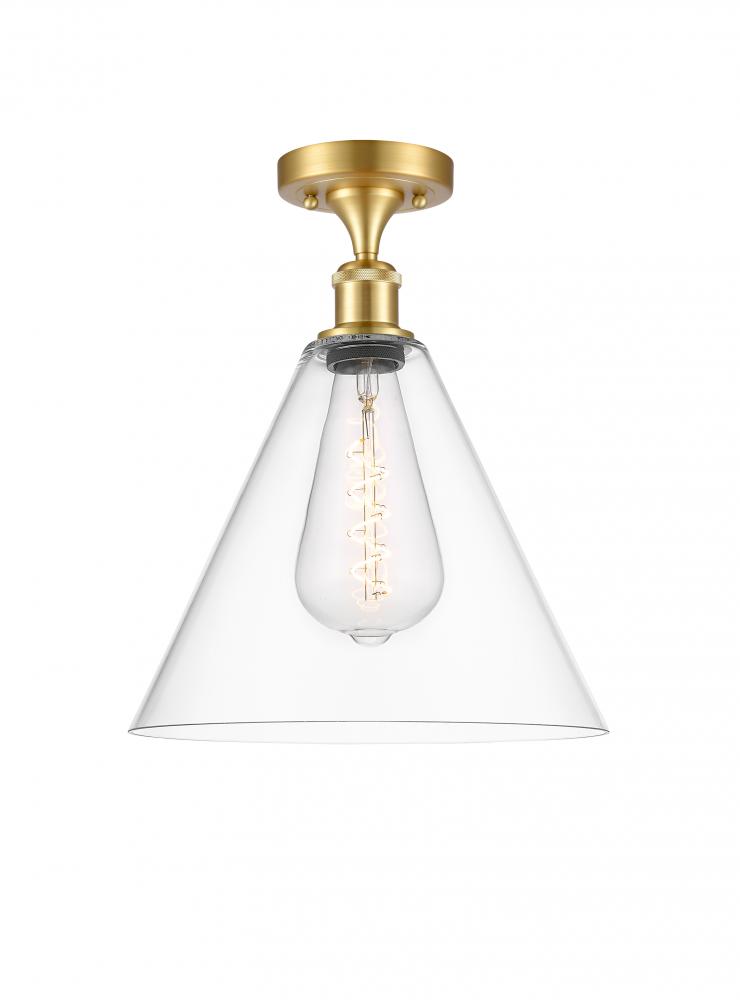 Berkshire - 1 Light - 12 inch - Satin Gold - Semi-Flush Mount