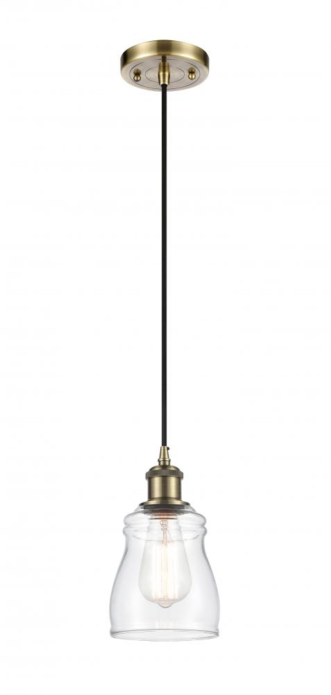 Ellery - 1 Light - 5 inch - Antique Brass - Cord hung - Mini Pendant