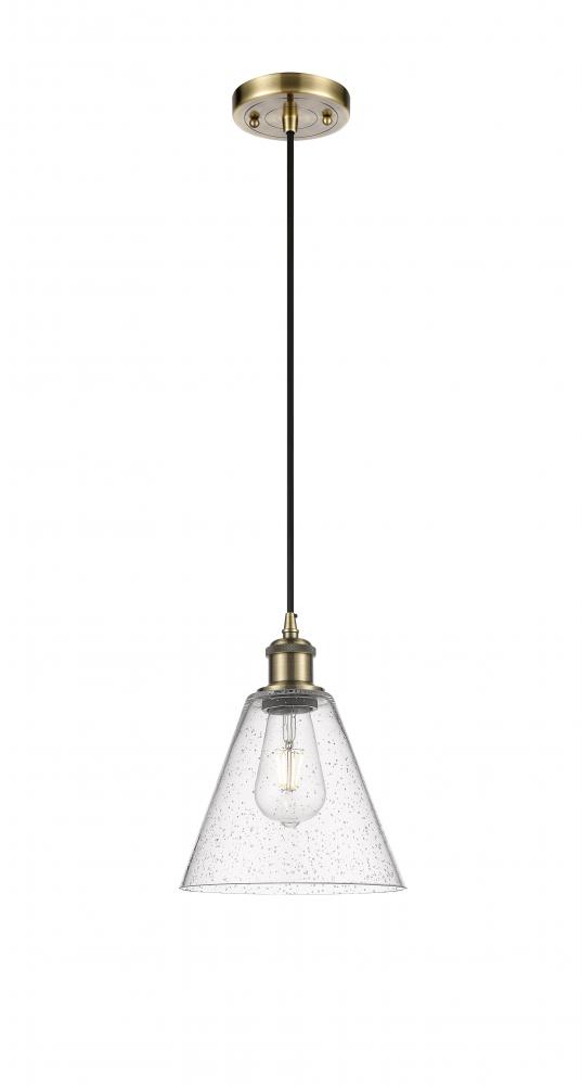 Berkshire - 1 Light - 8 inch - Antique Brass - Cord hung - Mini Pendant