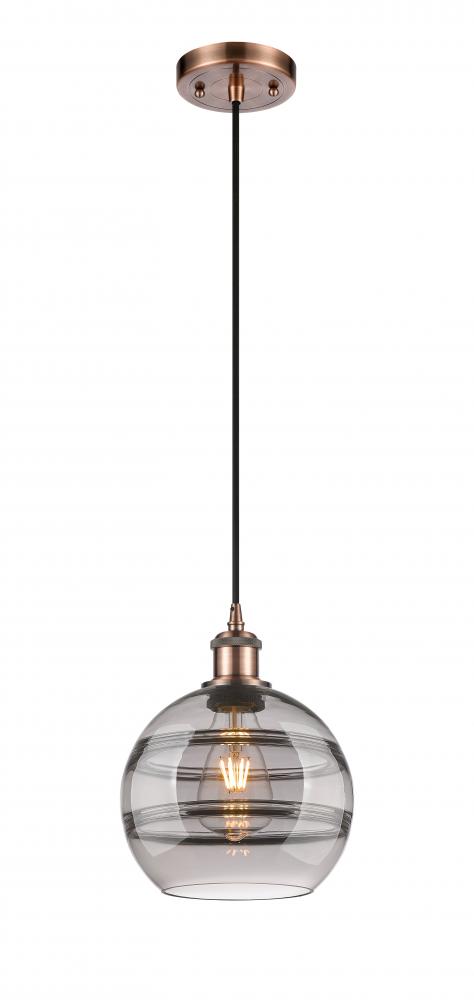 Rochester - 1 Light - 8 inch - Antique Copper - Cord hung - Mini Pendant