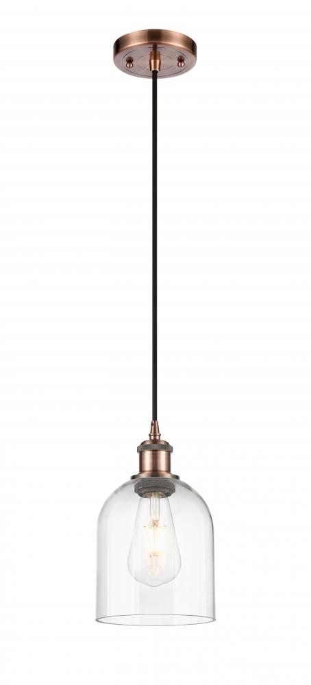 Bella - 1 Light - 6 inch - Antique Copper - Cord hung - Mini Pendant