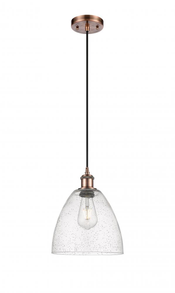 Bristol - 1 Light - 9 inch - Antique Copper - Cord hung - Mini Pendant