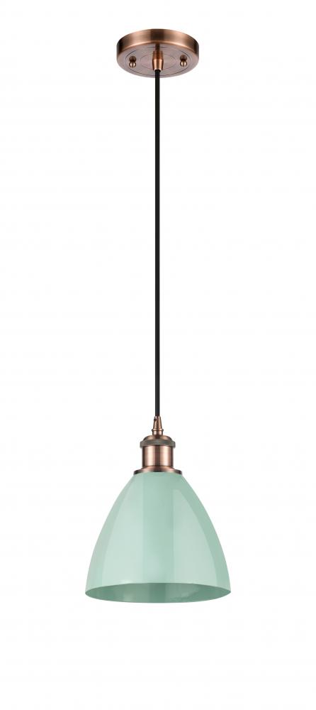 Plymouth - 1 Light - 8 inch - Antique Copper - Cord hung - Mini Pendant