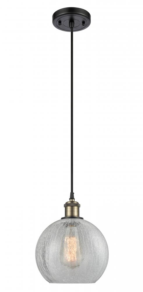 Athens - 1 Light - 8 inch - Black Antique Brass - Cord hung - Mini Pendant