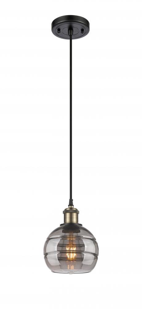 Rochester - 1 Light - 6 inch - Black Antique Brass - Cord hung - Mini Pendant