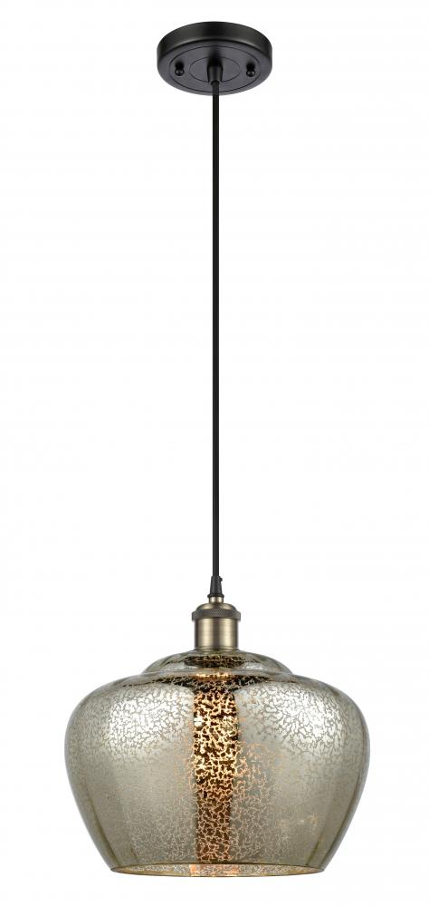 Fenton - 1 Light - 11 inch - Black Antique Brass - Cord hung - Mini Pendant