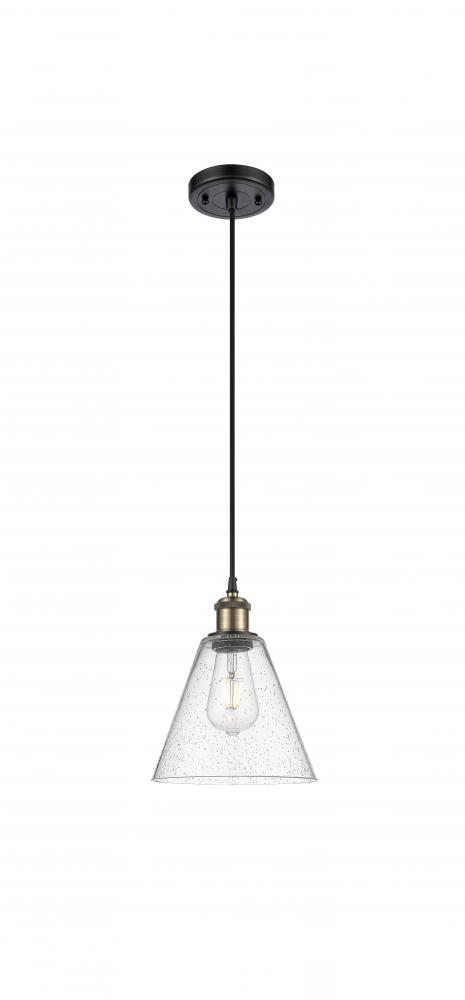 Berkshire - 1 Light - 8 inch - Black Antique Brass - Cord hung - Mini Pendant