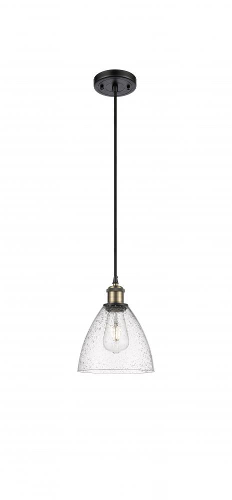 Bristol - 1 Light - 8 inch - Black Antique Brass - Cord hung - Mini Pendant