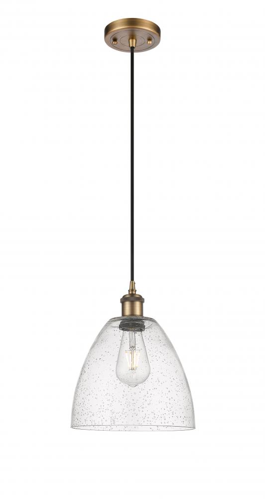 Bristol - 1 Light - 9 inch - Brushed Brass - Cord hung - Mini Pendant