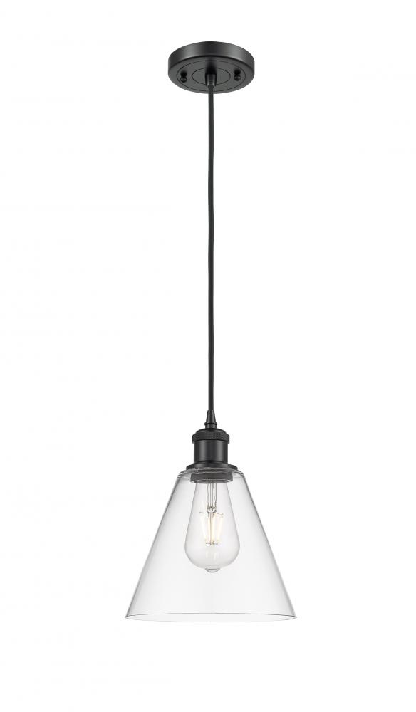 Berkshire - 1 Light - 8 inch - Matte Black - Cord hung - Mini Pendant