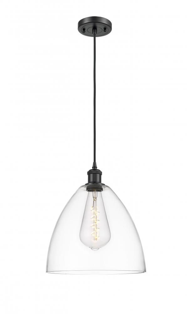 Bristol - 1 Light - 12 inch - Matte Black - Cord hung - Mini Pendant