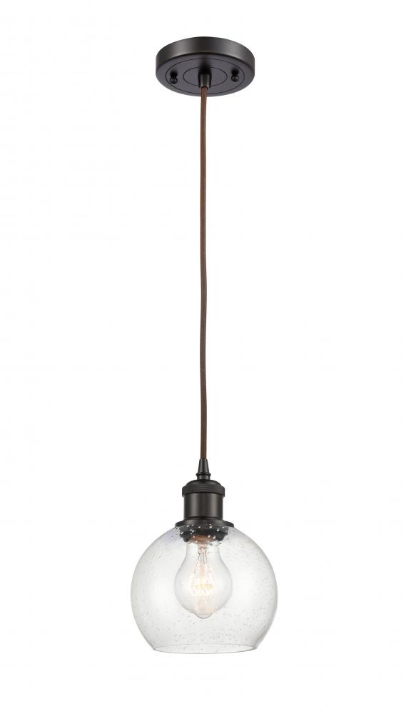 Athens - 1 Light - 6 inch - Oil Rubbed Bronze - Cord hung - Mini Pendant