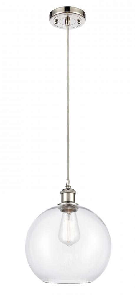 Athens - 1 Light - 10 inch - Polished Nickel - Cord hung - Mini Pendant