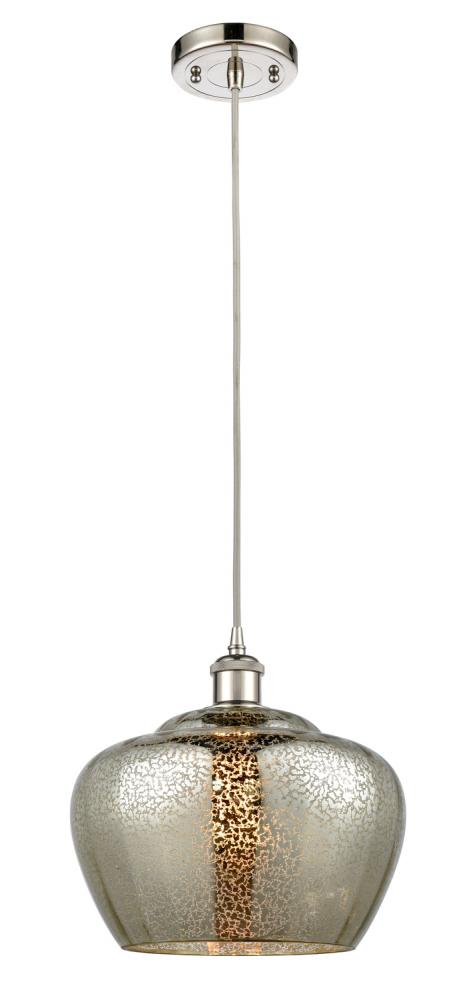 Fenton - 1 Light - 11 inch - Polished Nickel - Cord hung - Mini Pendant