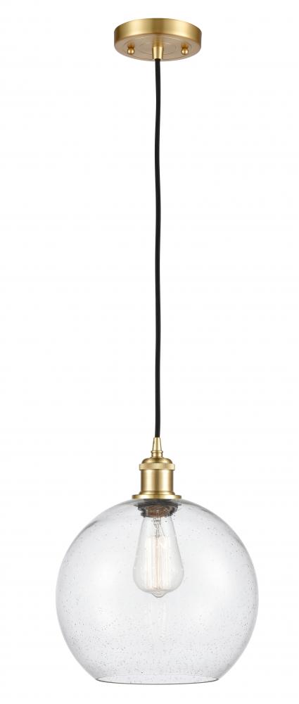 Athens - 1 Light - 10 inch - Satin Gold - Cord hung - Mini Pendant