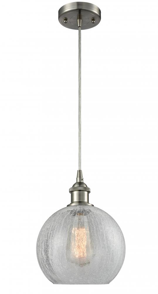 Athens - 1 Light - 8 inch - Brushed Satin Nickel - Cord hung - Mini Pendant