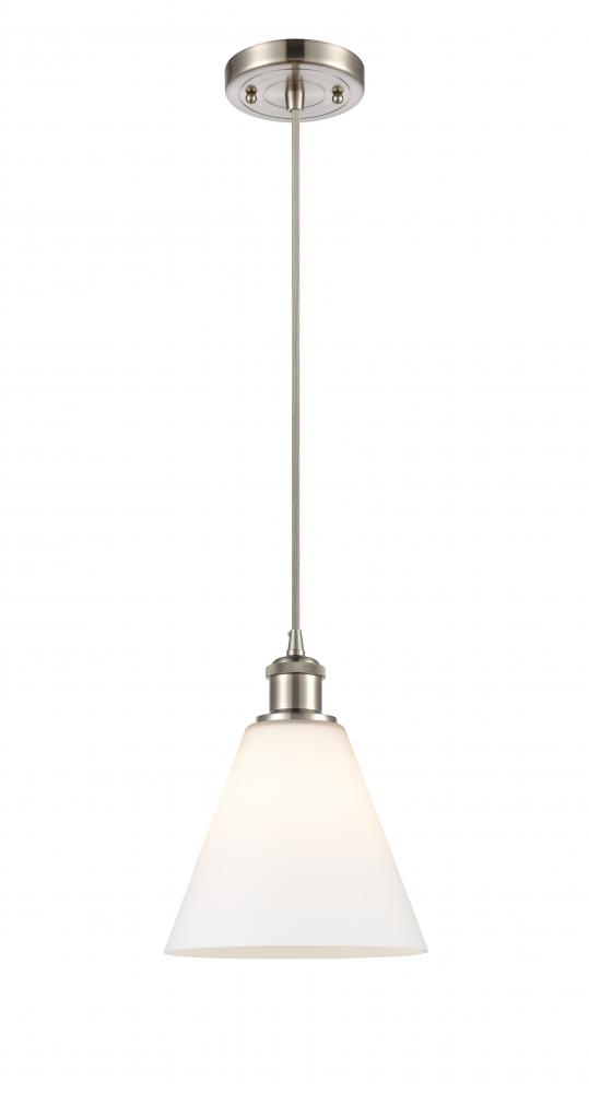 Berkshire - 1 Light - 8 inch - Brushed Satin Nickel - Cord hung - Mini Pendant