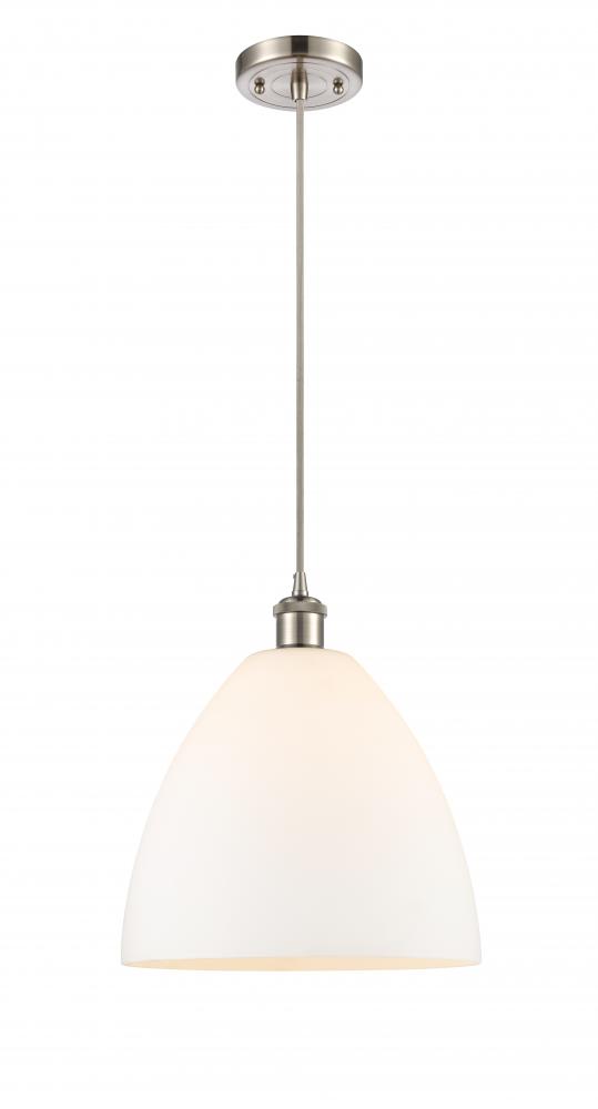 Bristol - 1 Light - 12 inch - Brushed Satin Nickel - Cord hung - Mini Pendant