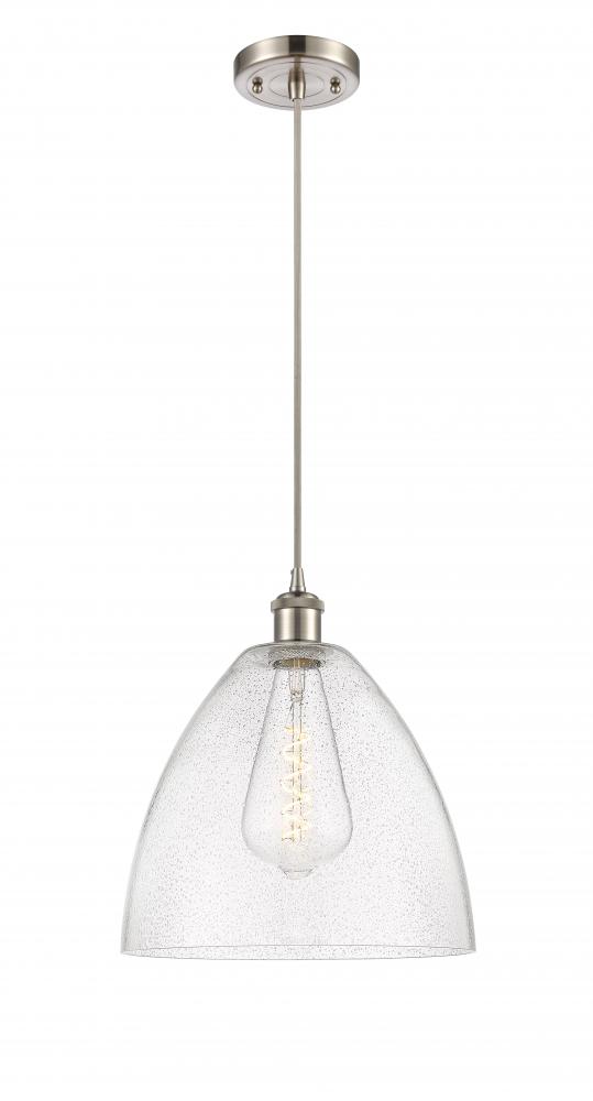 Bristol - 1 Light - 12 inch - Brushed Satin Nickel - Cord hung - Mini Pendant