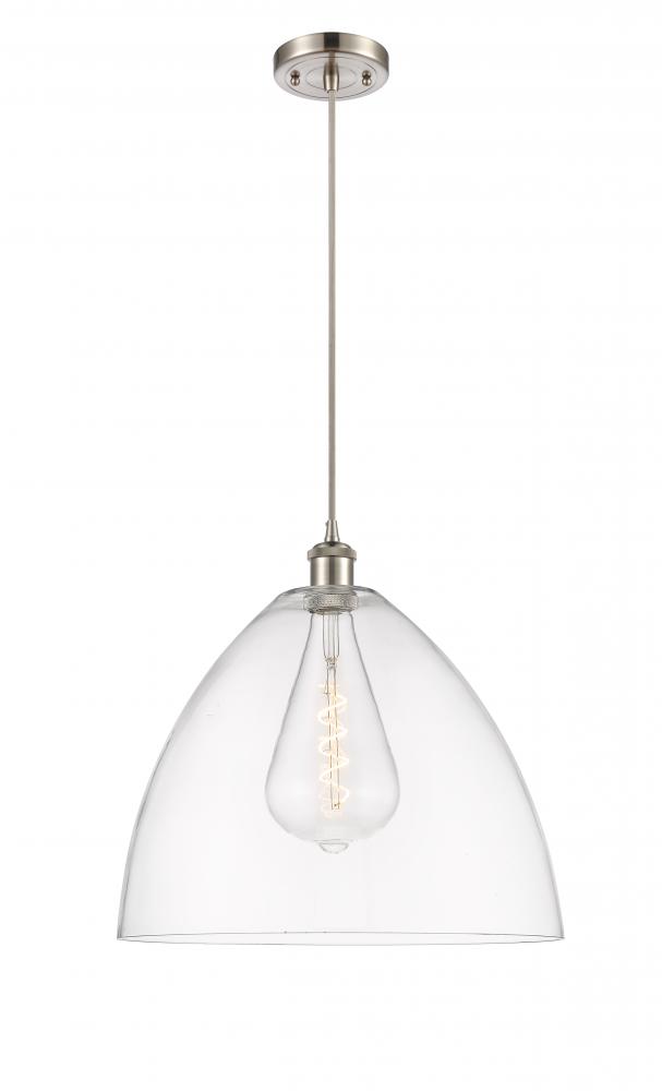 Bristol - 1 Light - 16 inch - Brushed Satin Nickel - Cord hung - Pendant