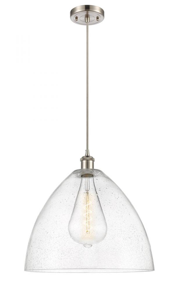 Bristol - 1 Light - 16 inch - Brushed Satin Nickel - Cord hung - Pendant