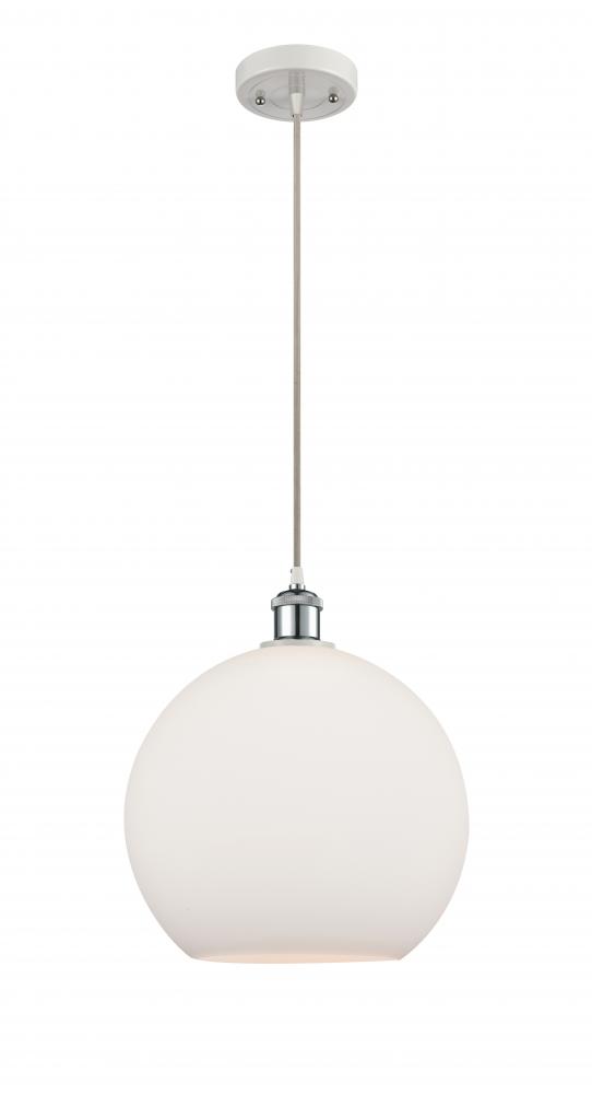 Athens - 1 Light - 12 inch - White Polished Chrome - Cord hung - Mini Pendant