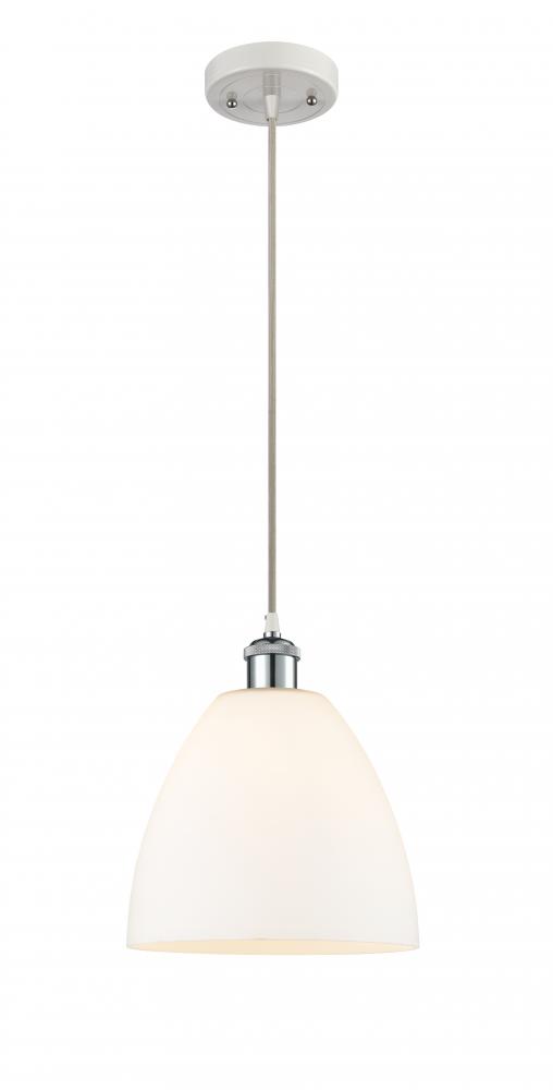 Bristol - 1 Light - 9 inch - White Polished Chrome - Cord hung - Mini Pendant