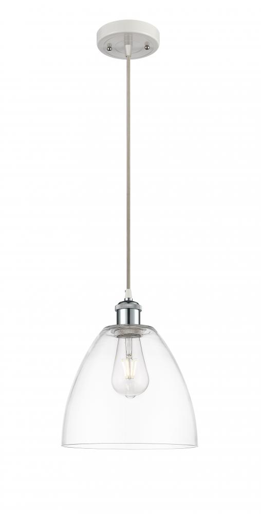 Bristol - 1 Light - 9 inch - White Polished Chrome - Cord hung - Mini Pendant