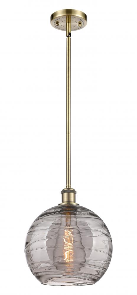 Athens Deco Swirl - 1 Light - 10 inch - Antique Brass - Mini Pendant