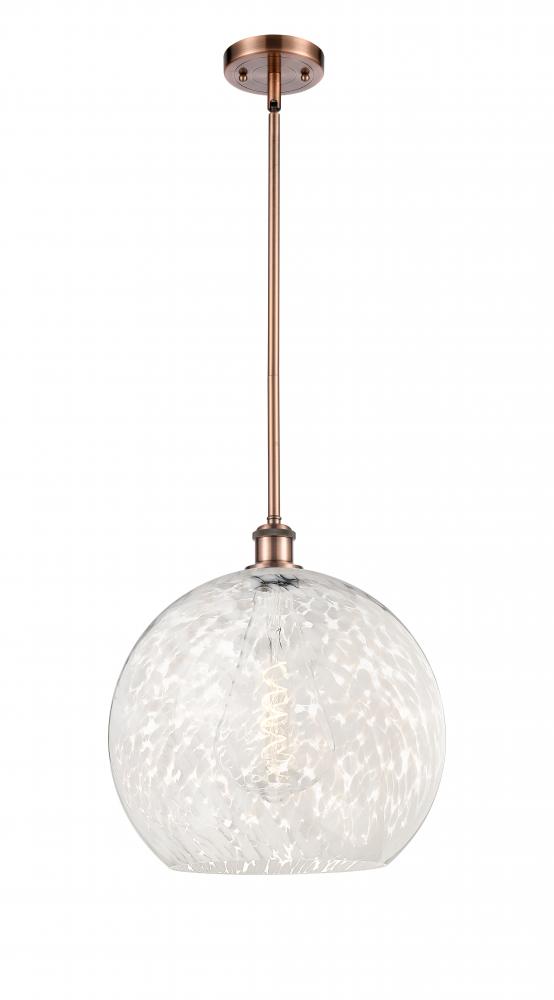 White Mouchette - 1 Light - 14 inch - Antique Copper - Pendant