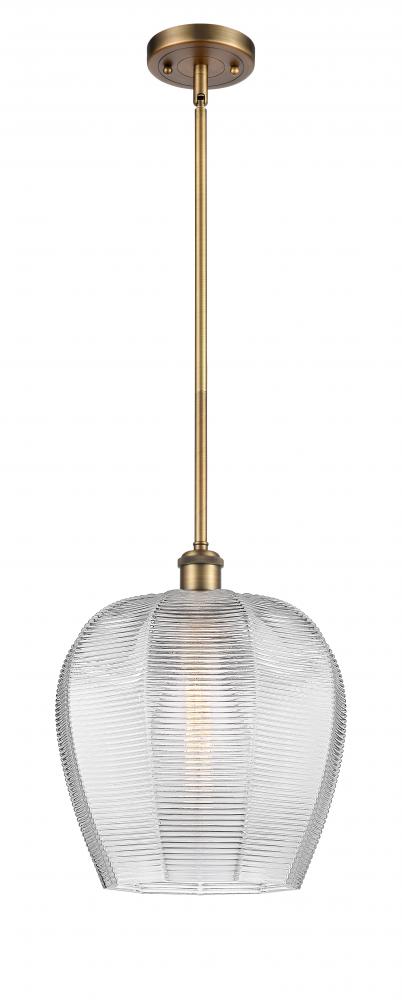 Norfolk - 1 Light - 12 inch - Brushed Brass - Mini Pendant