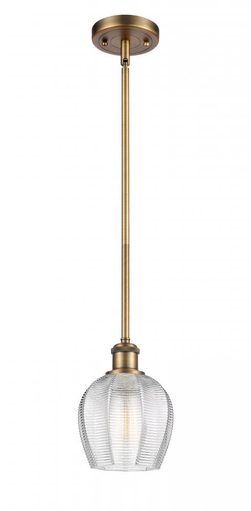 Norfolk - 1 Light - 6 inch - Brushed Brass - Mini Pendant