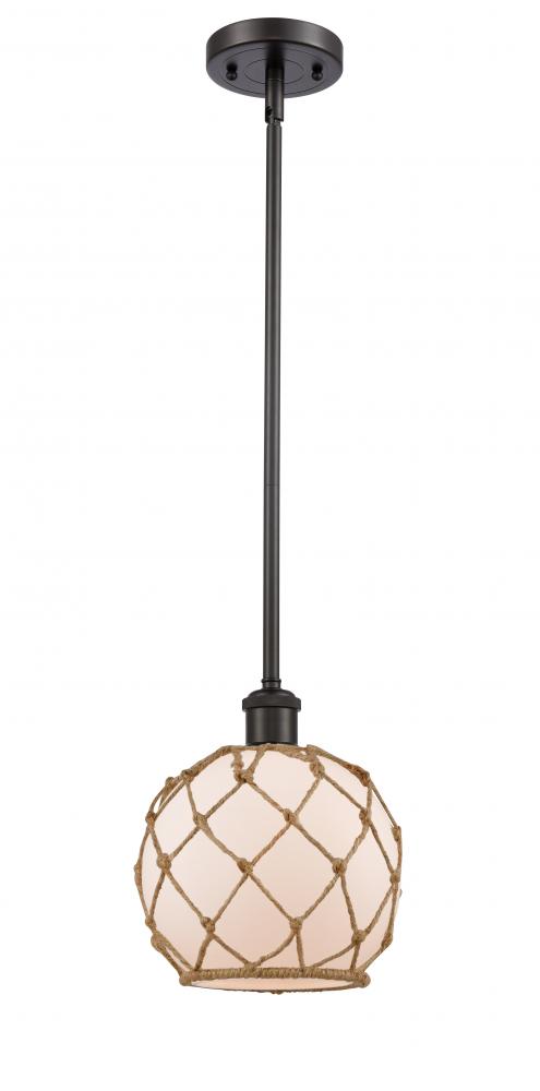 Farmhouse Rope - 1 Light - 8 inch - Oil Rubbed Bronze - Mini Pendant