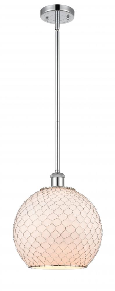 Farmhouse Chicken Wire - 1 Light - 10 inch - Polished Chrome - Mini Pendant