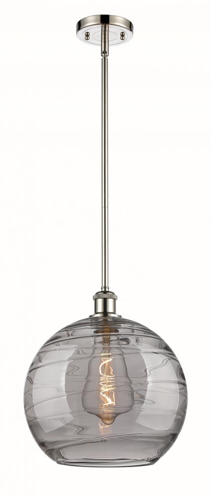 Athens Deco Swirl - 1 Light - 12 inch - Polished Nickel - Mini Pendant