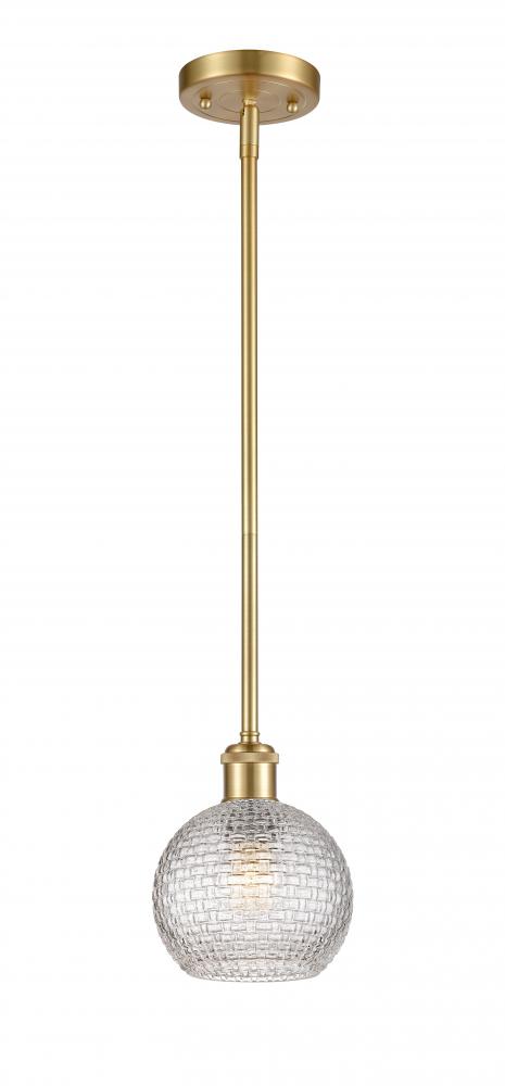 Athens - 1 Light - 6 inch - Satin Gold - Mini Pendant