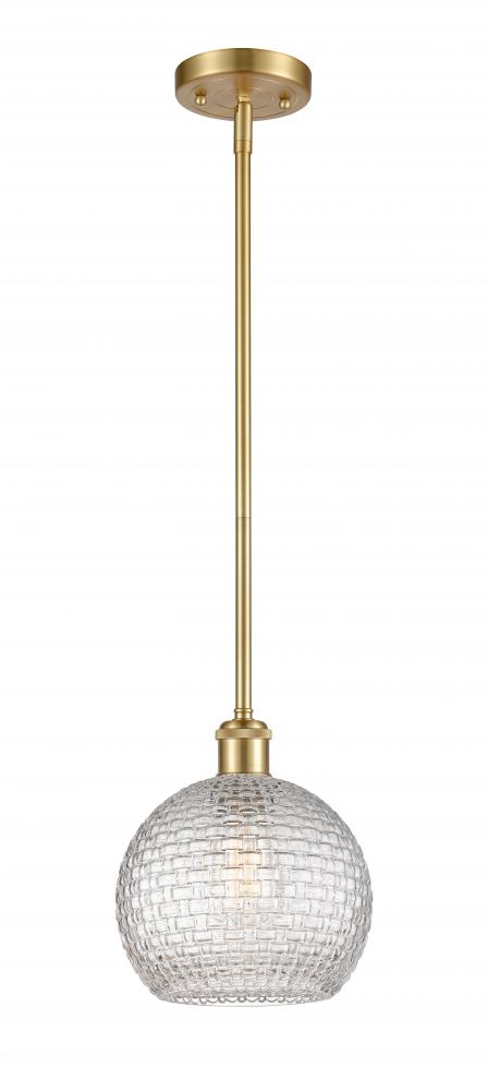 Athens - 1 Light - 8 inch - Satin Gold - Mini Pendant