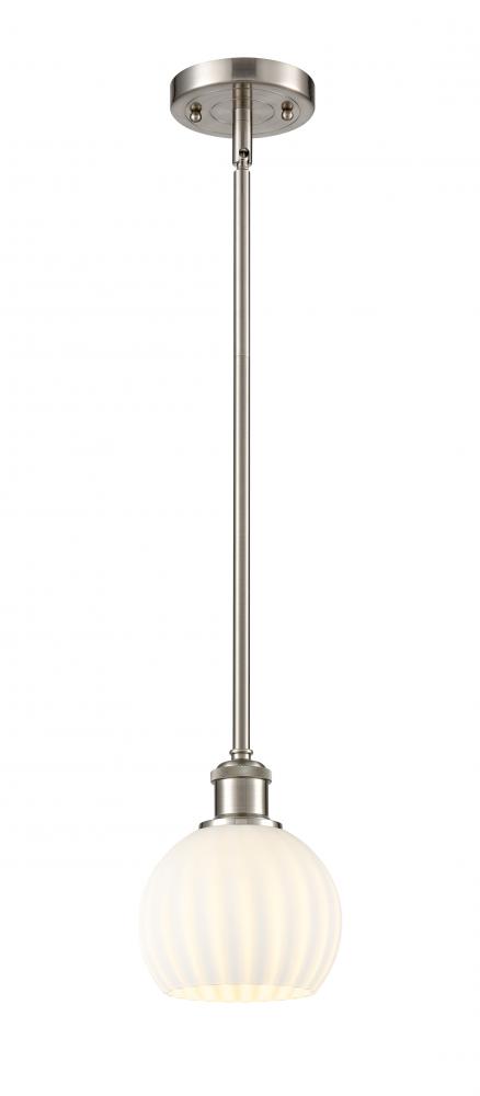 White Venetian - 1 Light - 6 inch - Brushed Satin Nickel - Mini Pendant