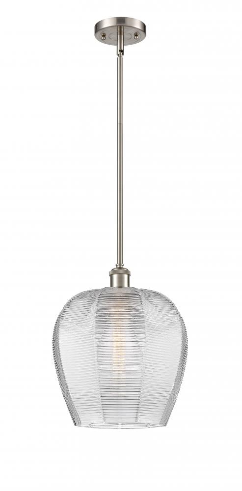 Norfolk - 1 Light - 12 inch - Brushed Satin Nickel - Mini Pendant