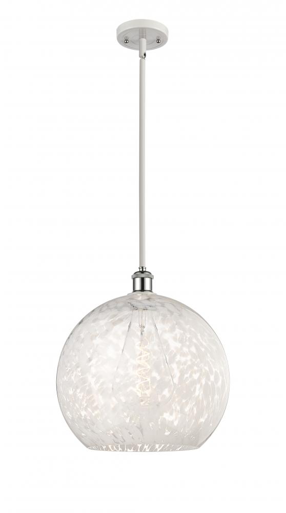 White Mouchette - 1 Light - 14 inch - White Polished Chrome - Pendant