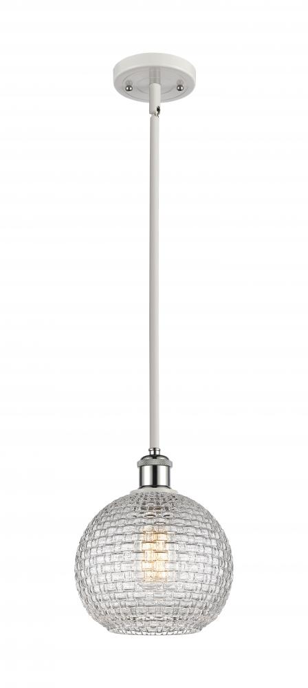 Athens - 1 Light - 8 inch - White Polished Chrome - Mini Pendant