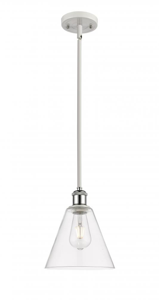 Berkshire - 1 Light - 8 inch - White Polished Chrome - Mini Pendant